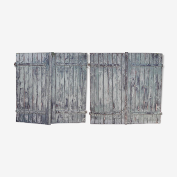 2 pairs of wooden shutters iron hinges