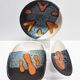Rare set of three Elchinger Atelier ceramic bowls. France, 1950.