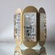 Scandinavian midcentury wall light in crystal and mat gold colored metal