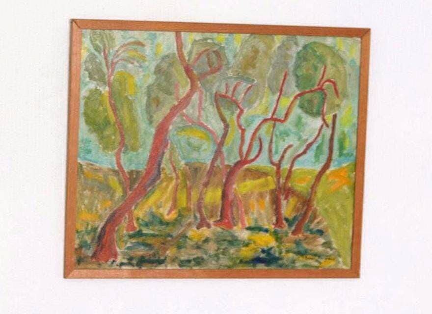 Original Swedish Oil on Panel – “Wavy Trees” by Bertil Almgren