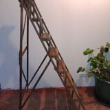 Old wooden stepladder six steps