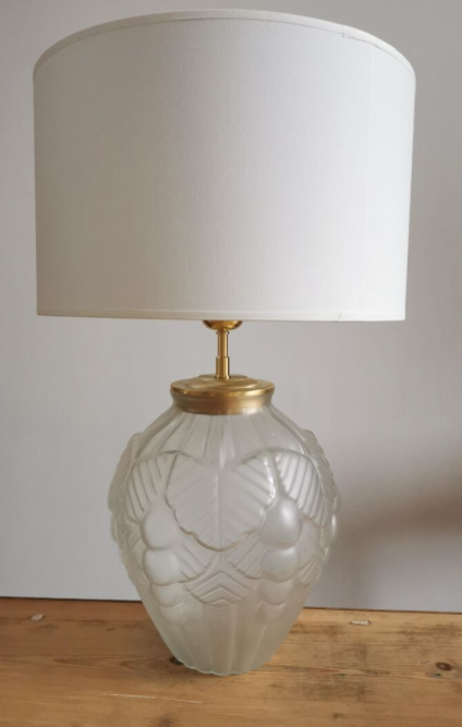 Pair of polished glass art deco lamp