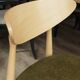 Natural Dining Chair with green upholstery, new modern design vintage style