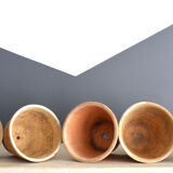 5 old terracotta pots