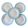set of 5 pastel gradient sky blue dessert plates from the 40s and 50s