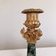 Pair of Empire/Restoration style candlesticks - green marble and bronze.