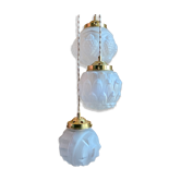 Three-burner waterfall suspension, vintage art deco globes