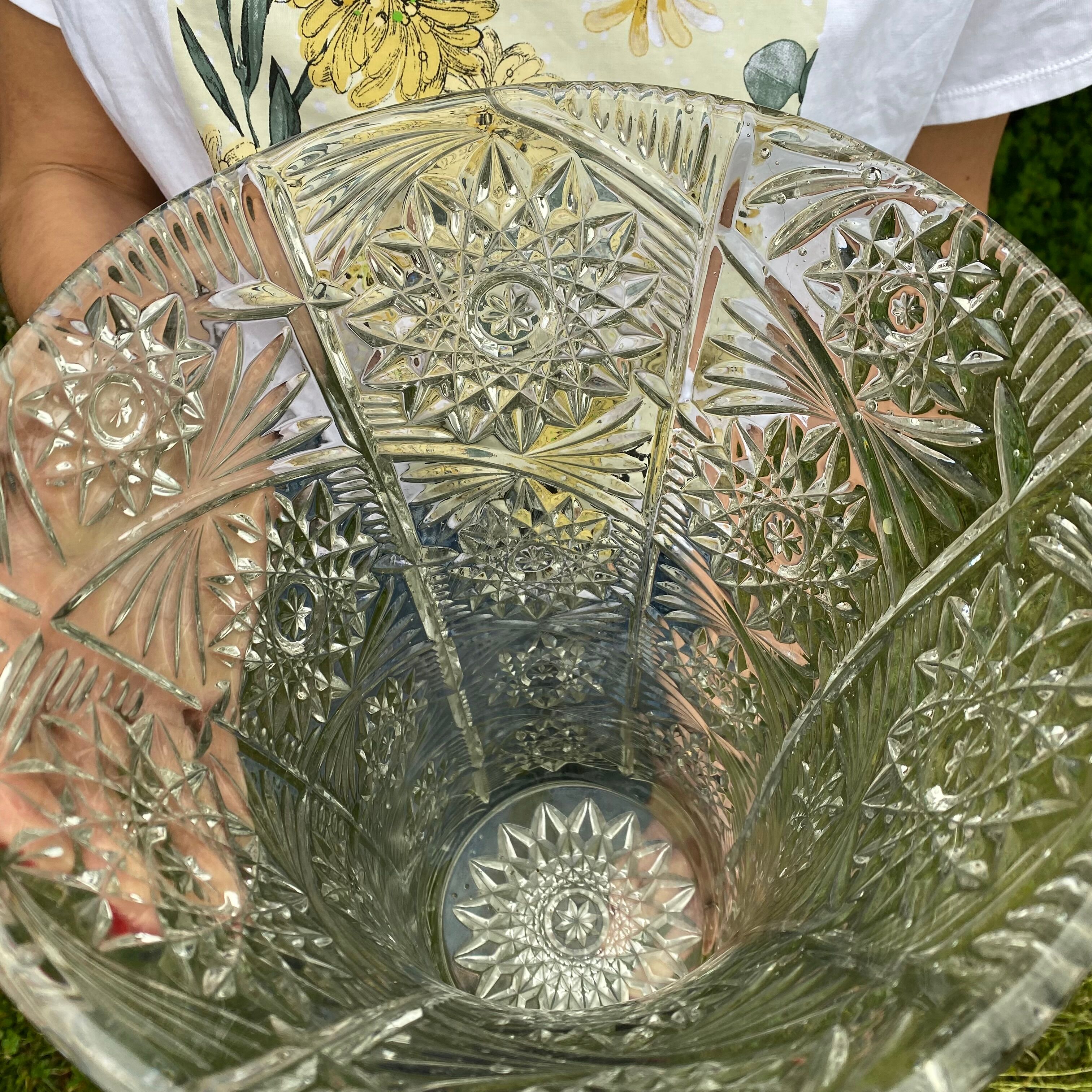 Vintage glass vase h 37 cm