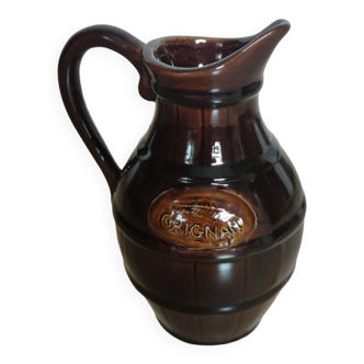 Small pitcher jug Grignan brown imitation barrel