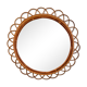 Mirror large rattan format form the 1960s flower 56cm