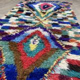 Tapis multicolor en tissu boucherouite 110x200cm