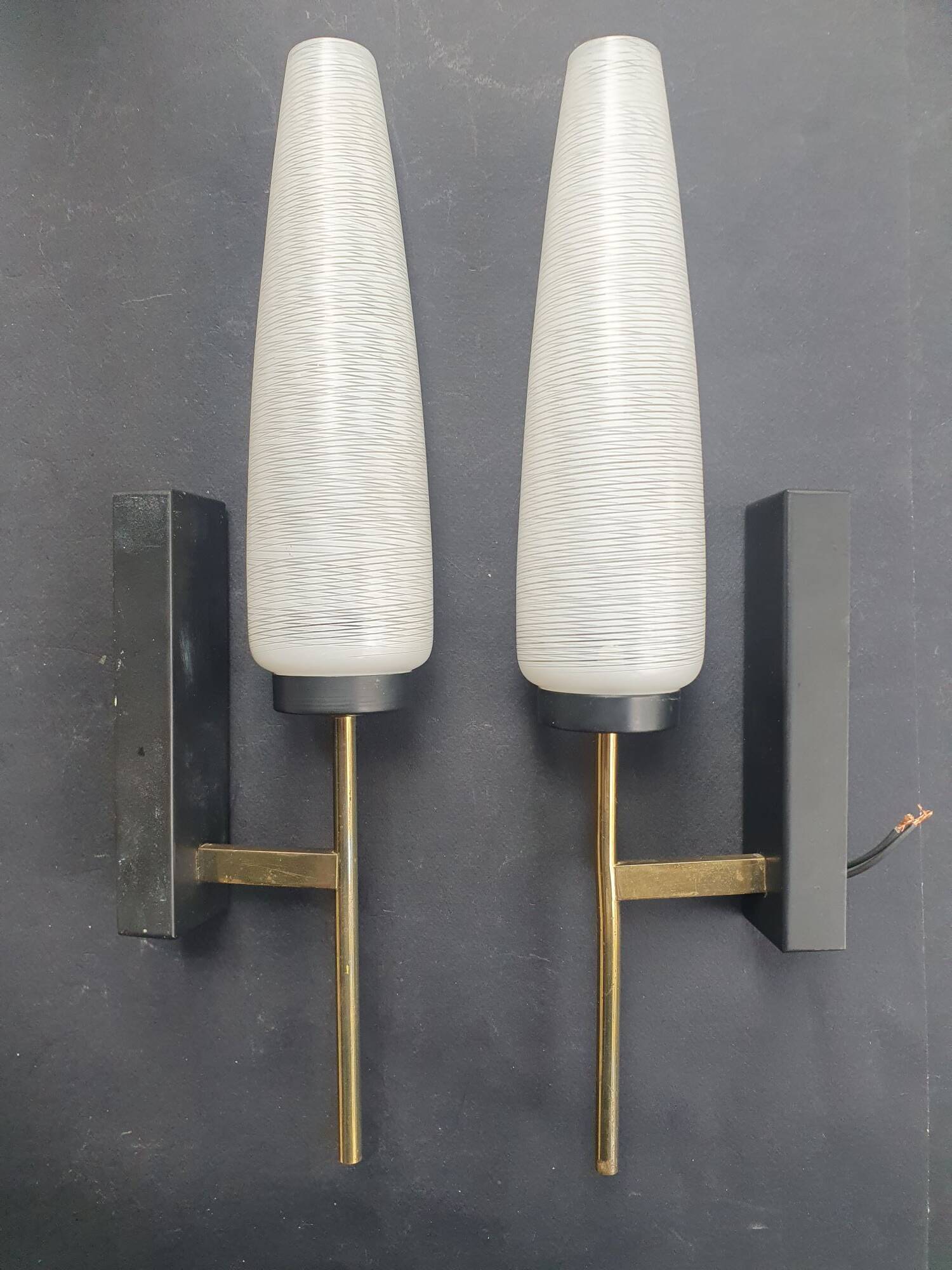 Pair of Lunel wall sconces from the 1950s.