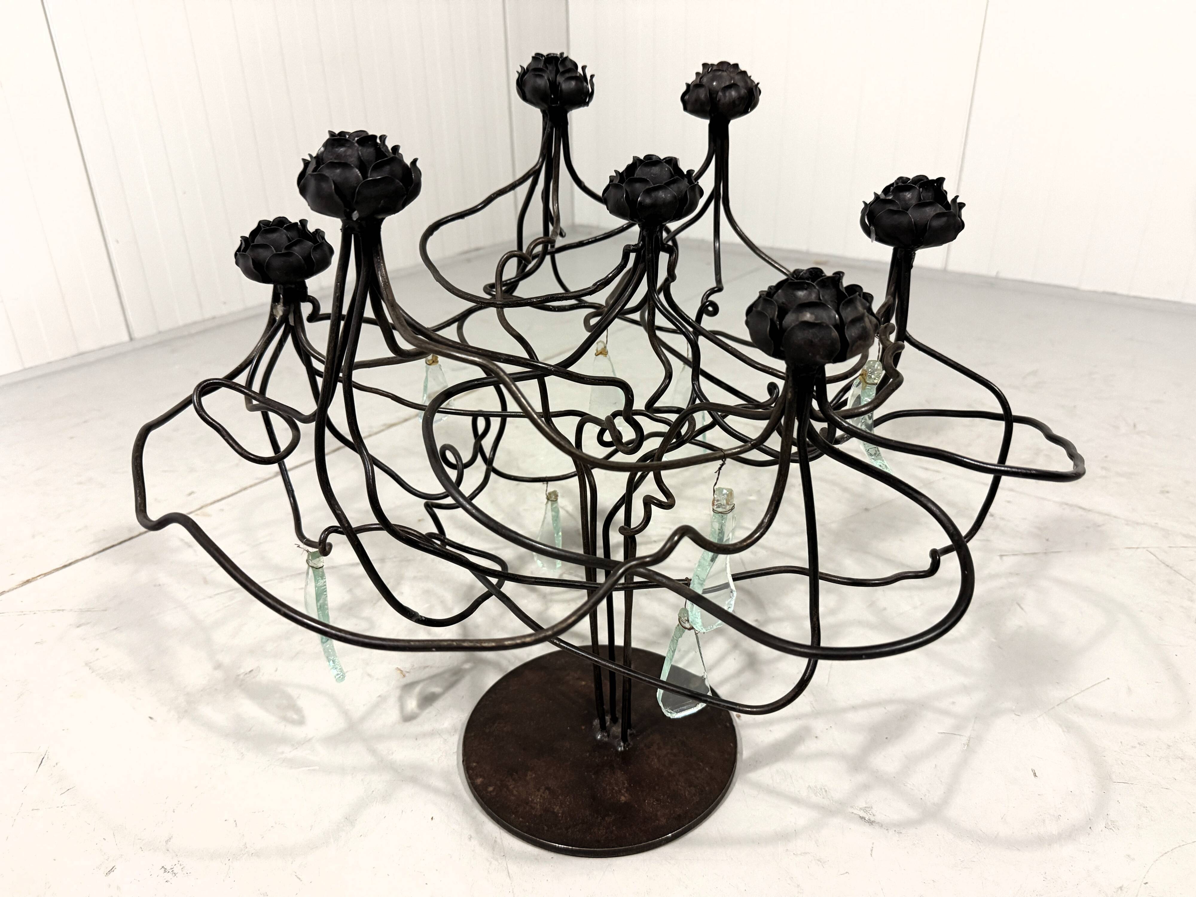 Large brutalist candalabra candle holder 1980’s