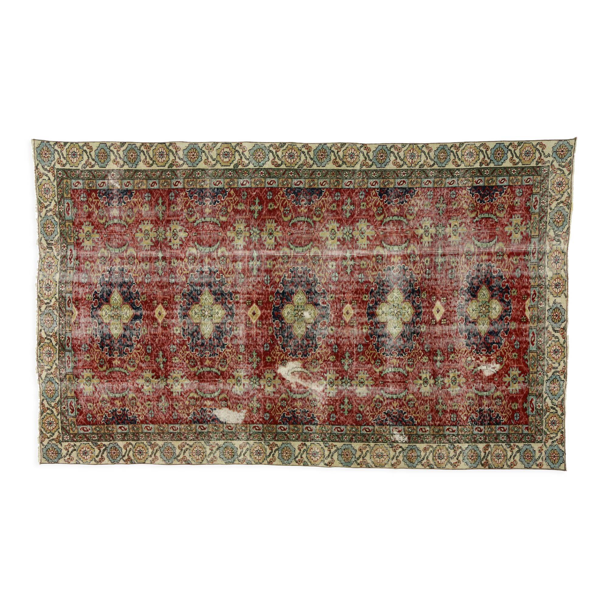 Anatolian handmade vintage rug 276 cm x 174 cm