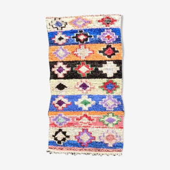Berber carpet Boucherouite 90x220 cm