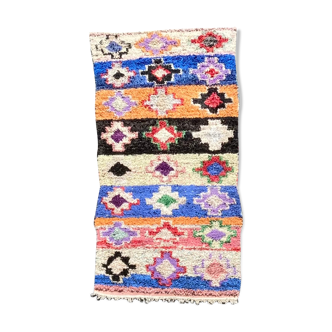 Berber carpet Boucherouite 90x220 cm