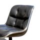 Charles Pollock Knoll office chair in black leather without armrests.