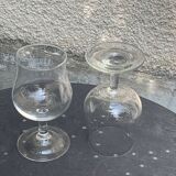 Set of 7 large Luminarc France wine glasses in transparent glass on a stem