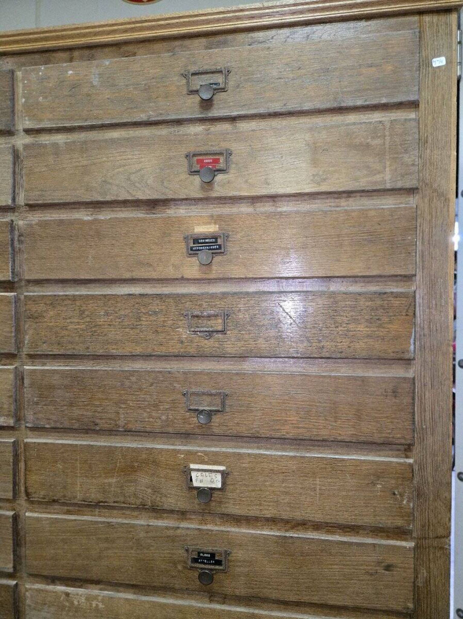 Large workshop cabinet with drawers – antique workshop / hardware / No. 2