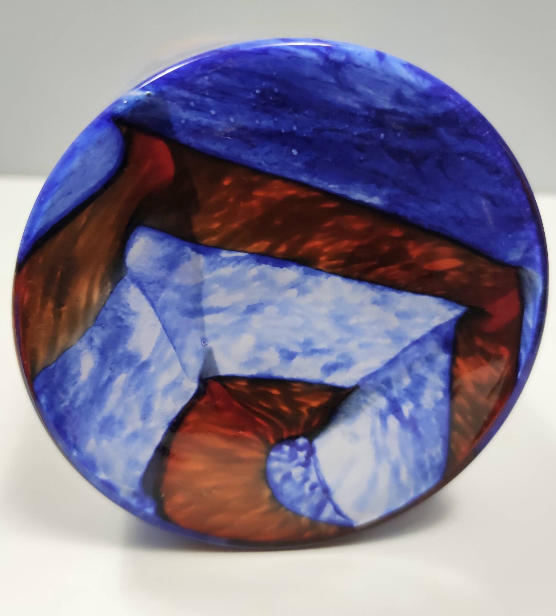 Red, White and Blue Murano Glass Vase by Carlo Moretti, Italy