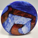Red, White and Blue Murano Glass Vase by Carlo Moretti, Italy