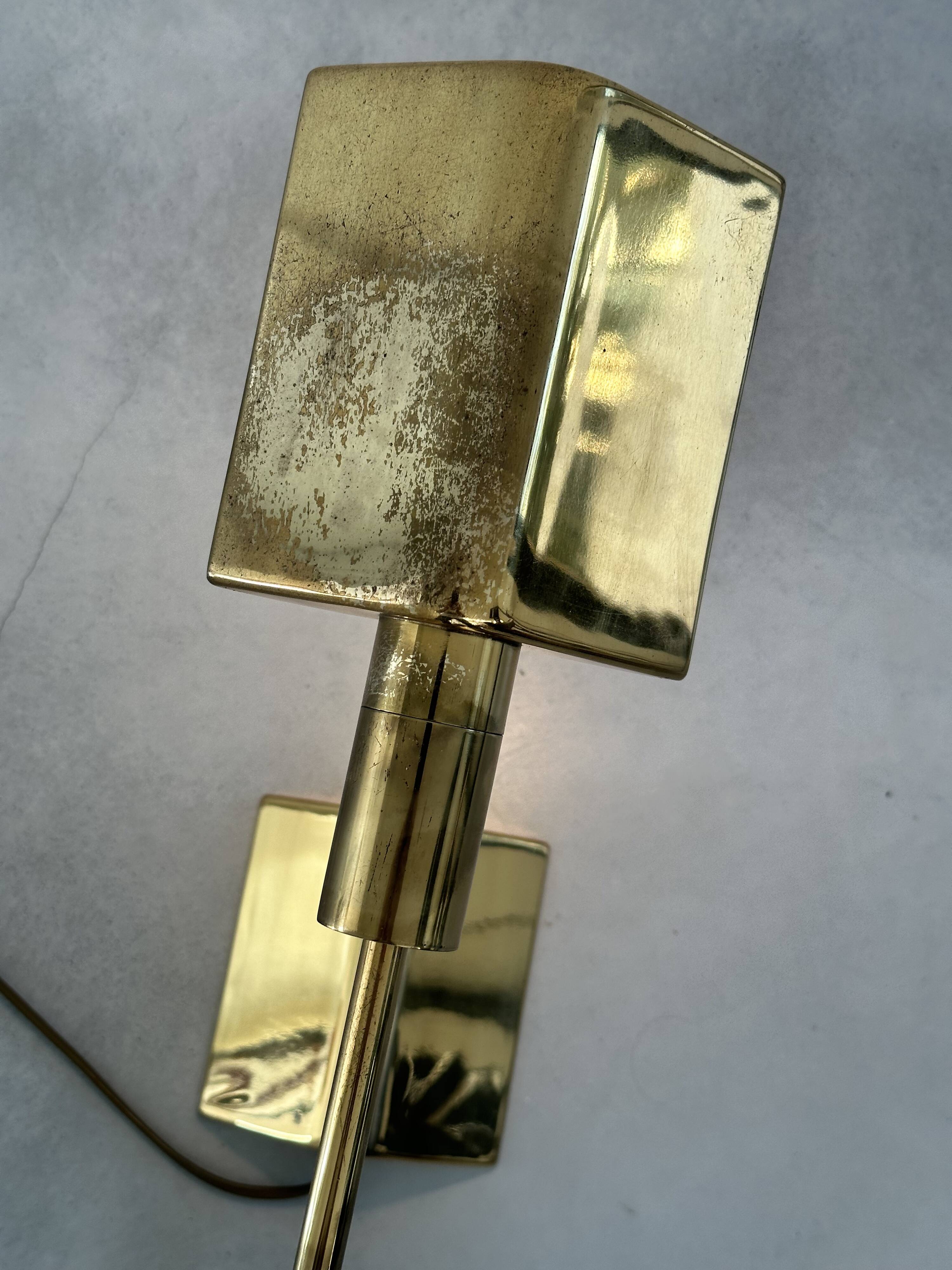 Lampe design de bureau ou de table Vintage en laiton de Boulanger Belgique 1970