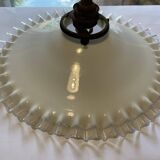 White and transparent opaline pendant light