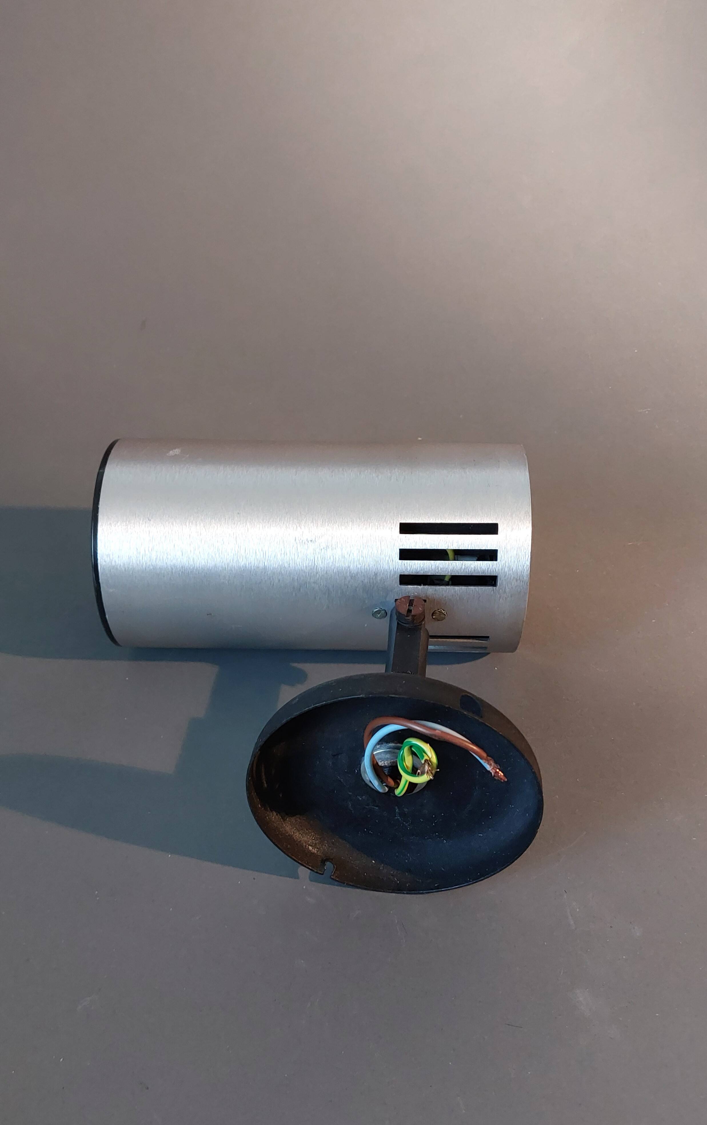 Adjustable brushed aluminum wall lamp by Lita, France 1960/1970.