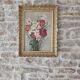 Oil on Canvas Painting - Still Life Flowers Bouquet with Dahlias Signed C D