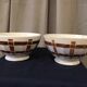 Duo of vintage bowls old white and brown