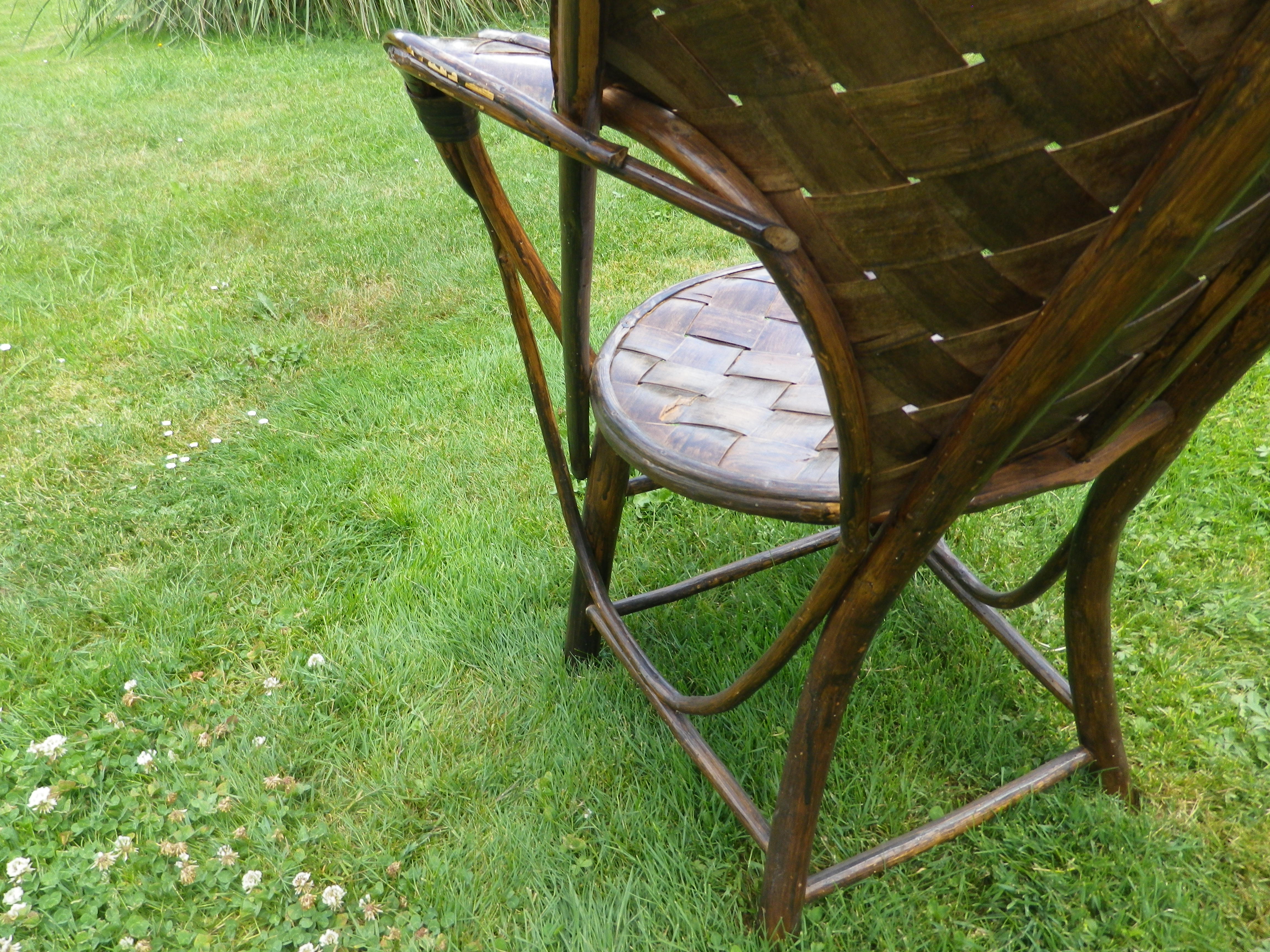 Bamboo and chestnut armchair