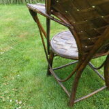 Bamboo and chestnut armchair