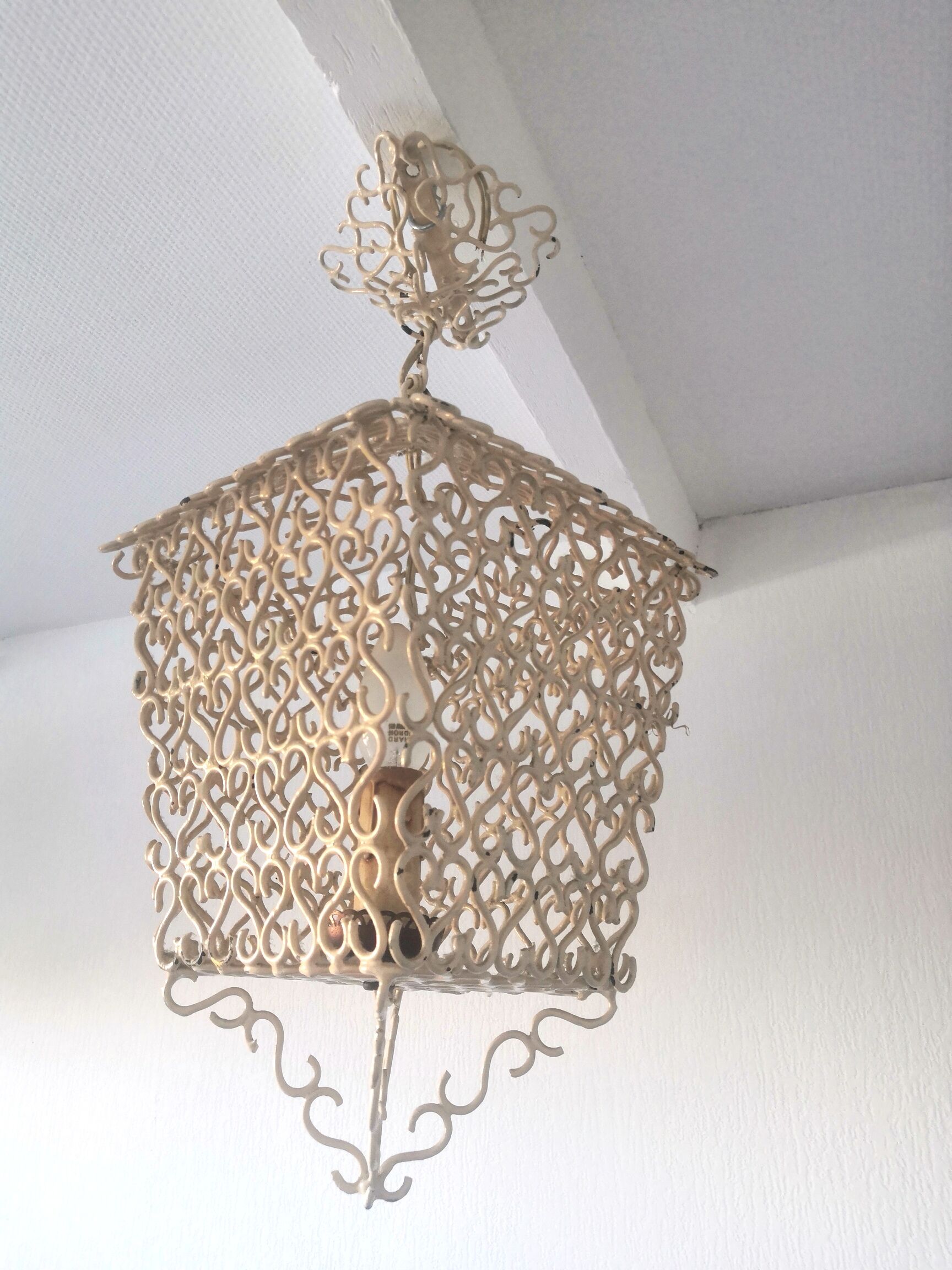 Lantern suspension in metal hooks design 50s - 60s