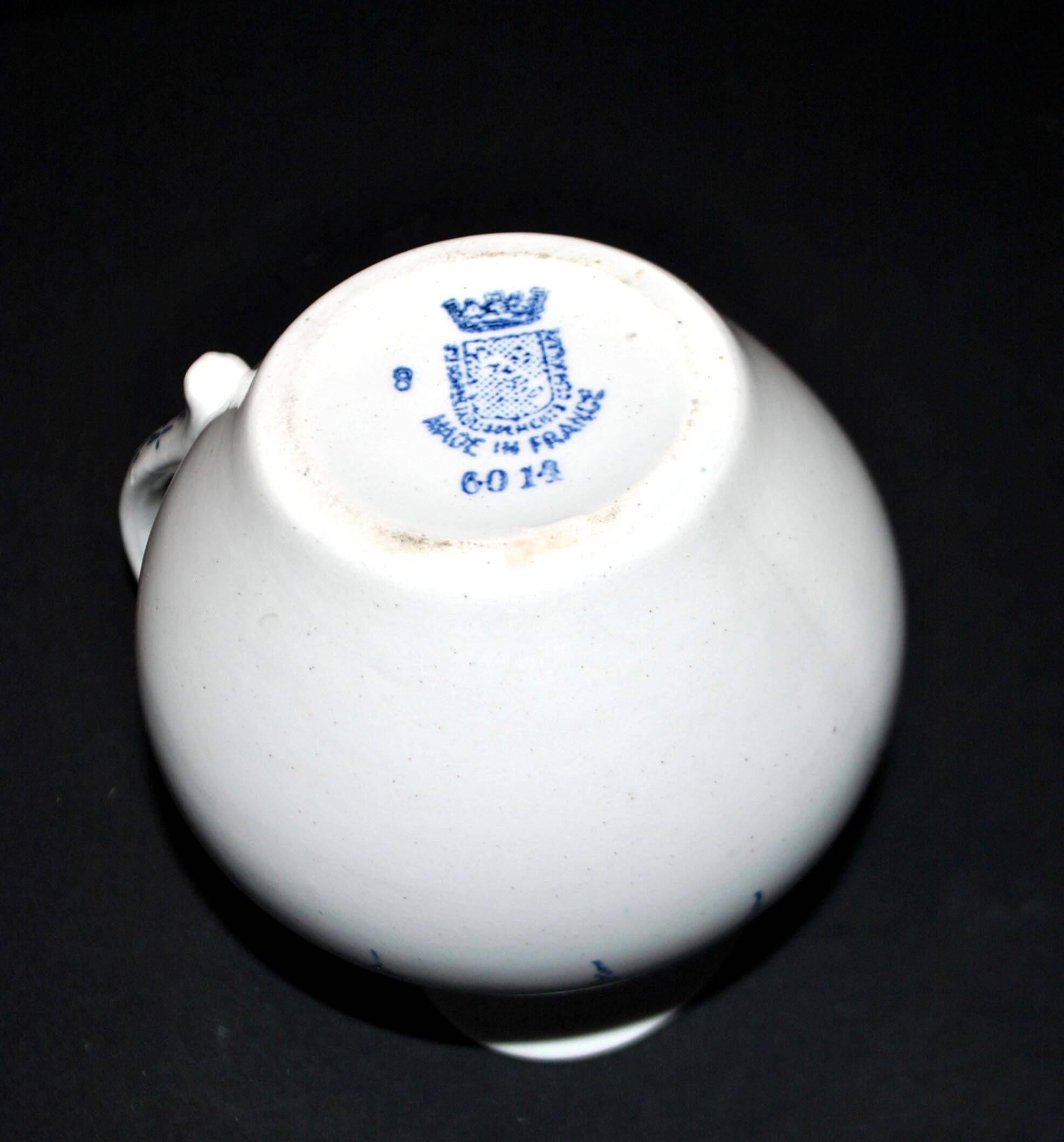 Saint Amand earthenware pitcher with stencil decoration