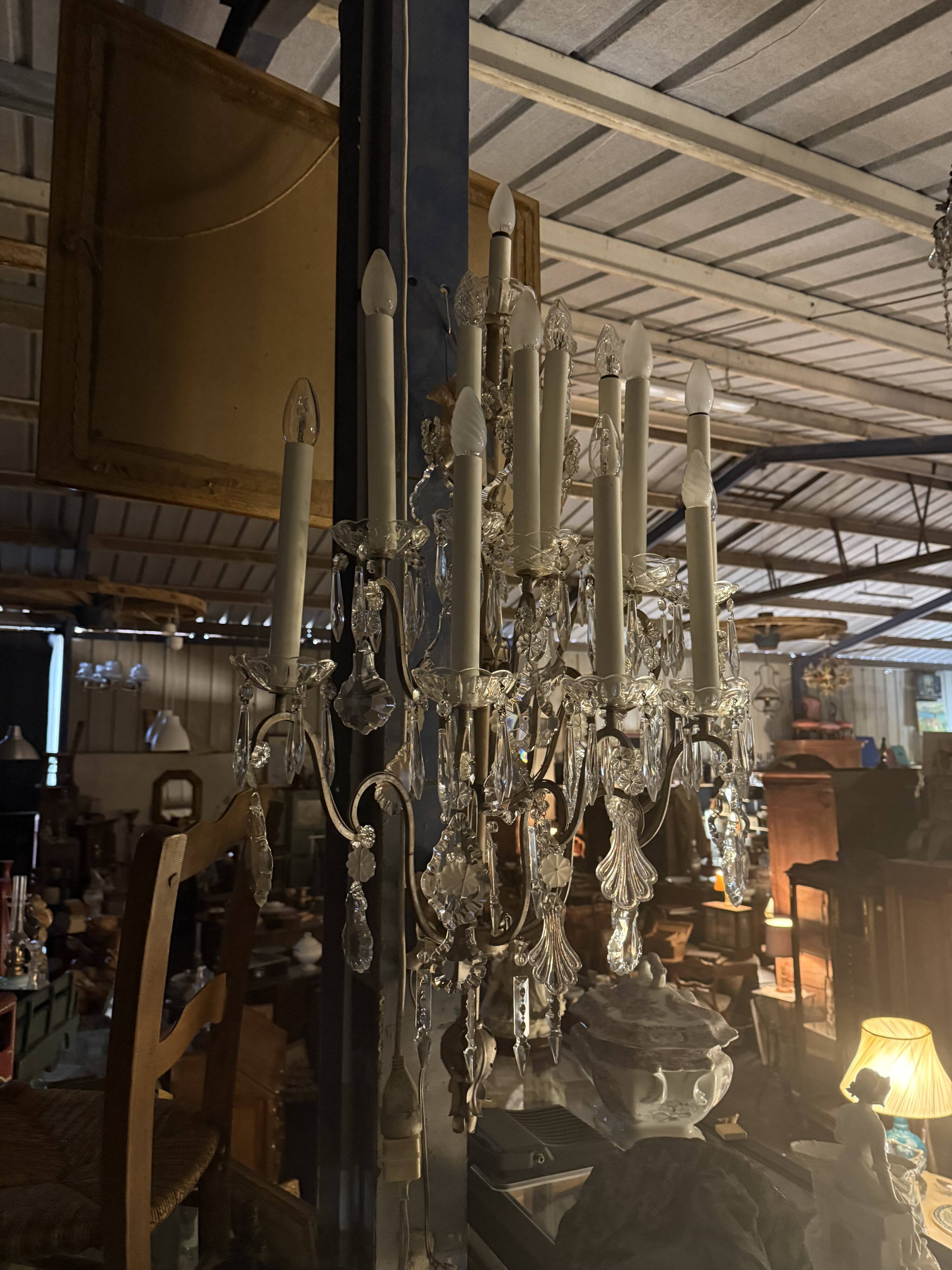 Bronze-colored wall light with 12 lights