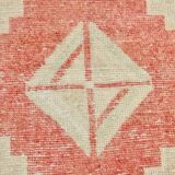 3x13 Vintage Soft Red & Beige Turkish Runner Rug, 77x379Cm