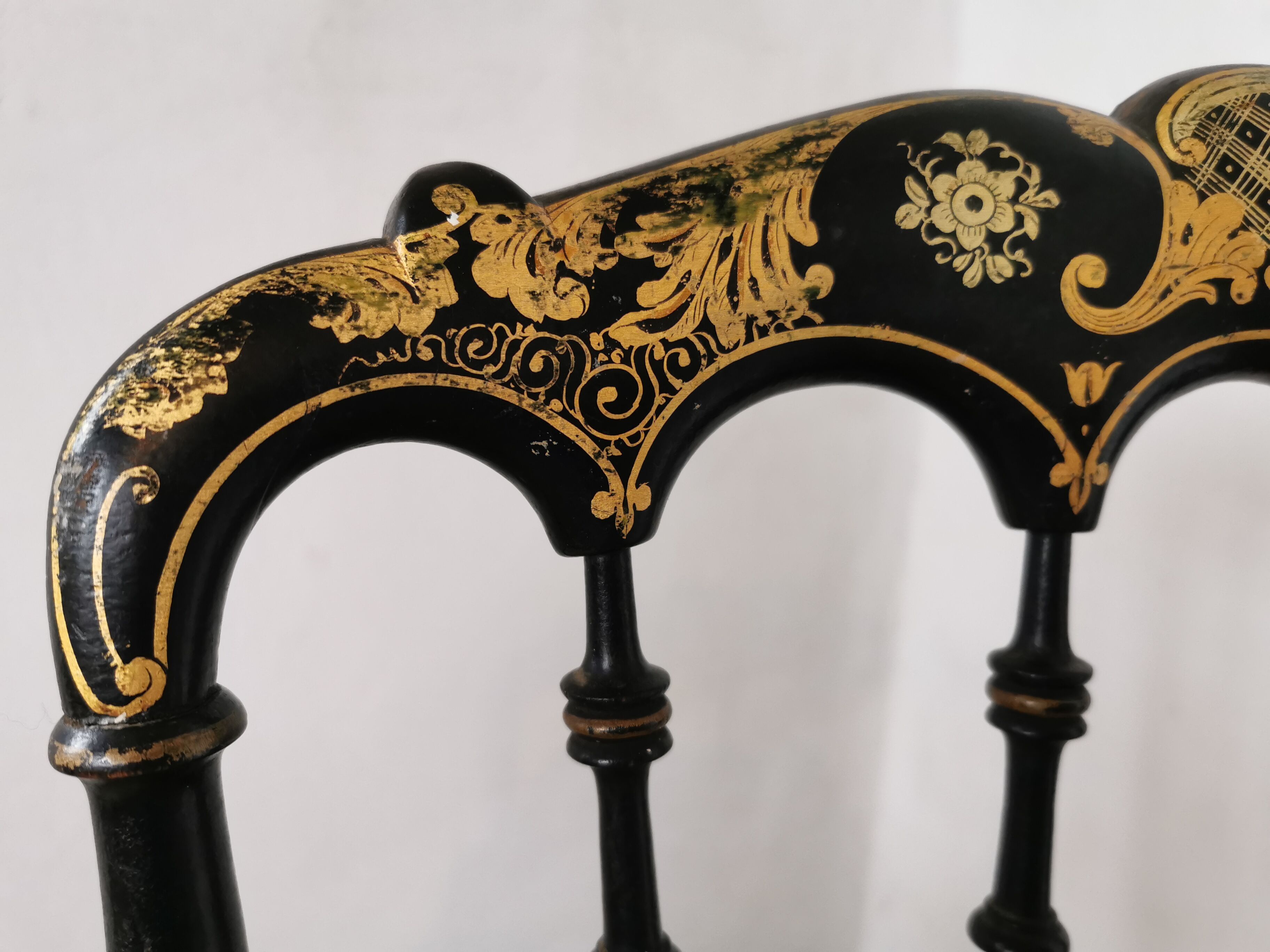 Black chair Napoleon III year, with gilding