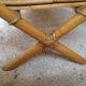 Side table in rattan and wicker curved vintage years 60/70