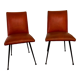 Pair of chairs in orange skaï