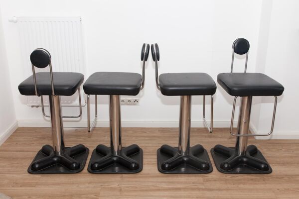 Set de 4 tabourets de bar vintage ''Birillo'' par Joe Colombo pour Zanotta