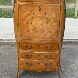 Curved secretary in Louis XV marquetry