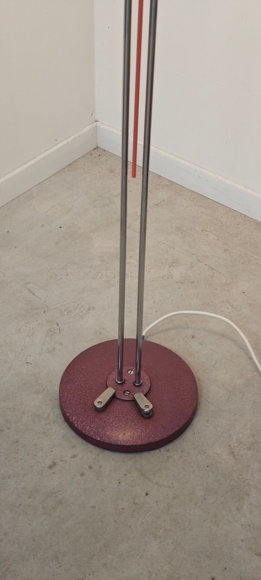 Chrome metal floor lamp opaline triplex Lidokov ex Czechoslovakia