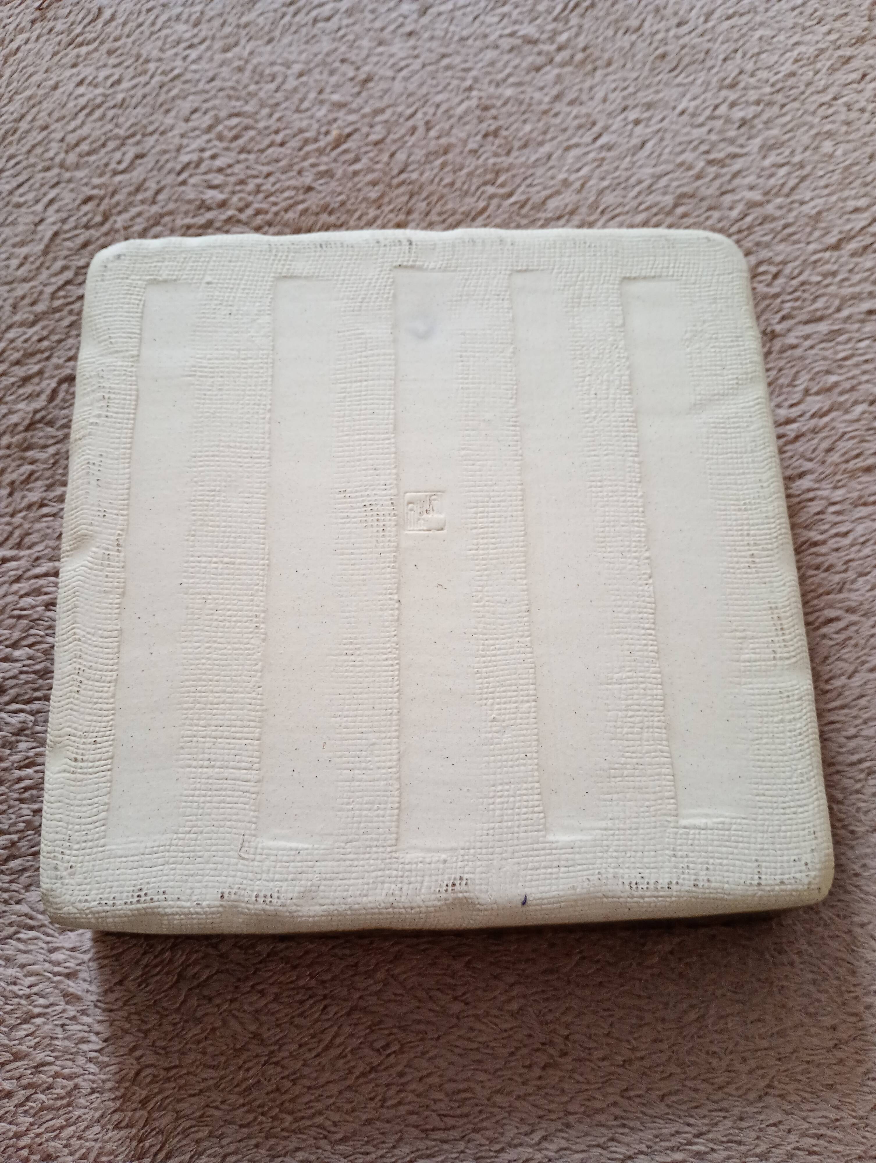 square dish in handcrafted Japanese ceramic.