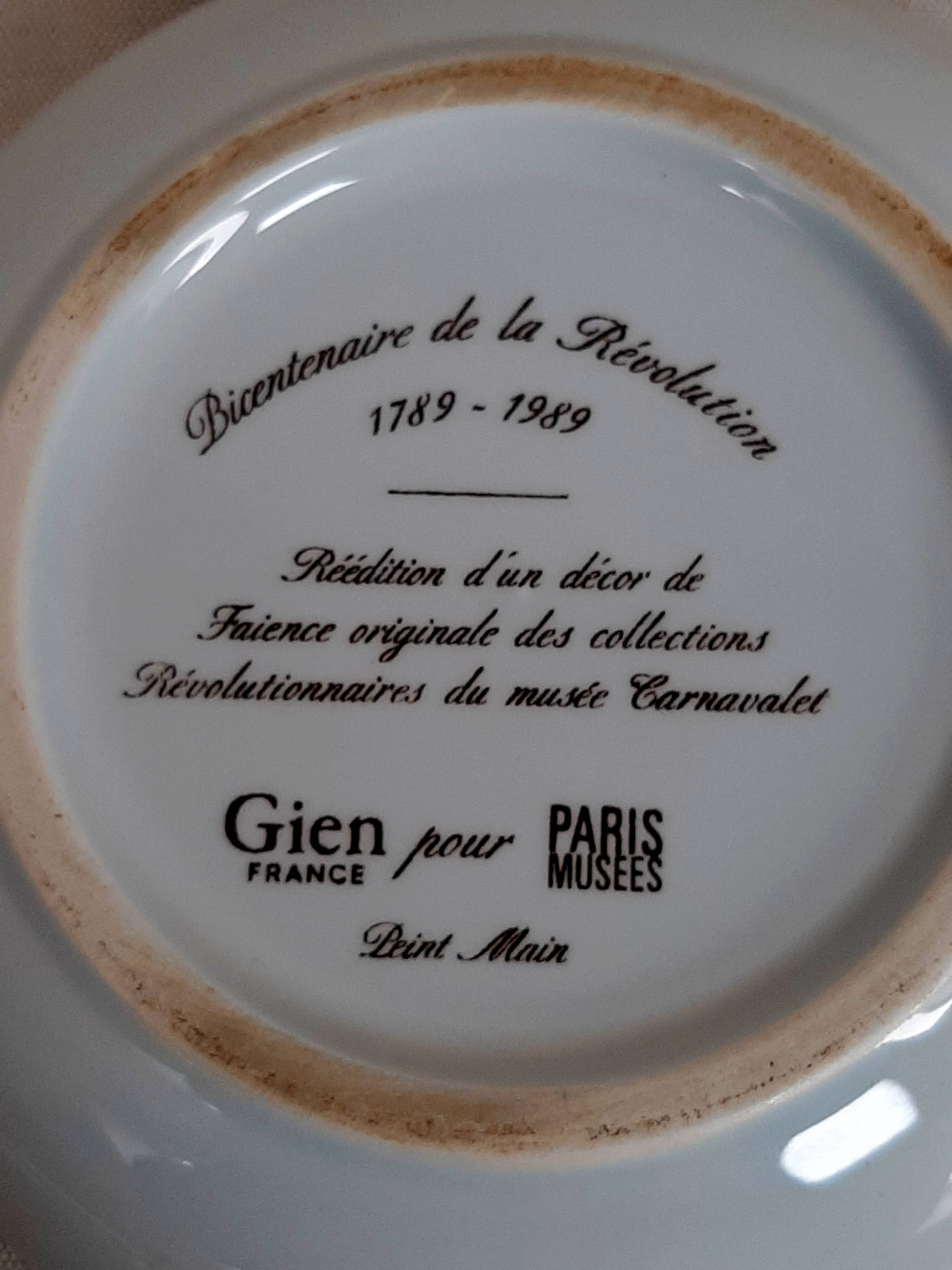 Ashtray in Gien Bicentennial of the French Revolution