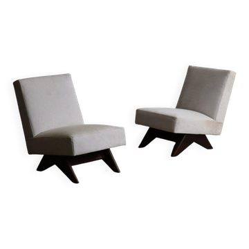 Pair of Pierre Jeanneret 'Fireside' chairs, model No. PJ-SI-36-A