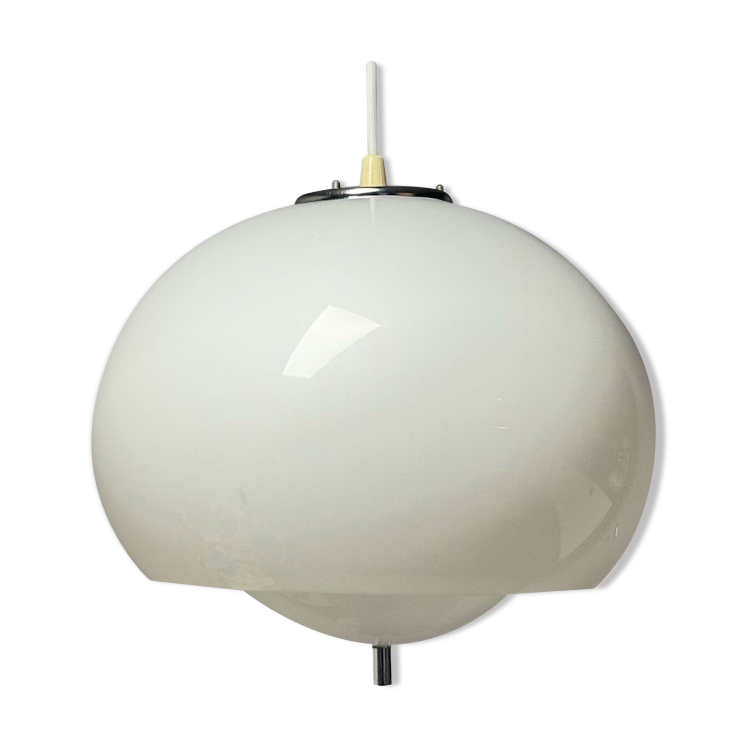 Harvey Guzzini Burgos Hanging Lamp, White Acrylic, 1960s 70s