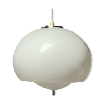 Harvey Guzzini Burgos Hanging Lamp, White Acrylic, 1960s 70s