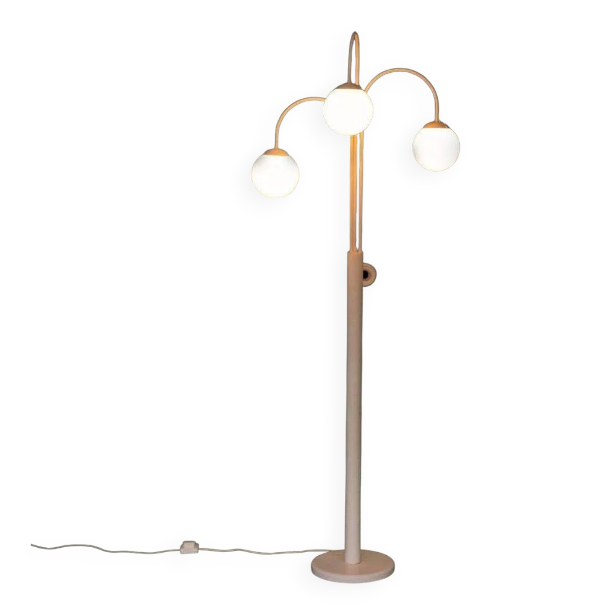 Minimalist floor lamp cascade space age white