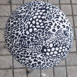Set of 2 vintage DESIGN mushroom stools in chromed metal and Leopard velvet seat