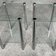 2 vintage 1980 rectangular sofa ends 2 translucent trays round tube